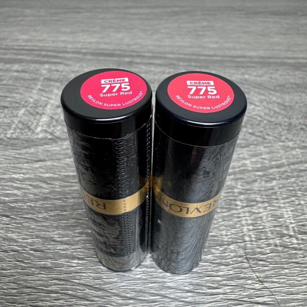 Revlon Super Lustrous Lipstick 775 Super Red Creme 0.15 oz Lot of 2 New